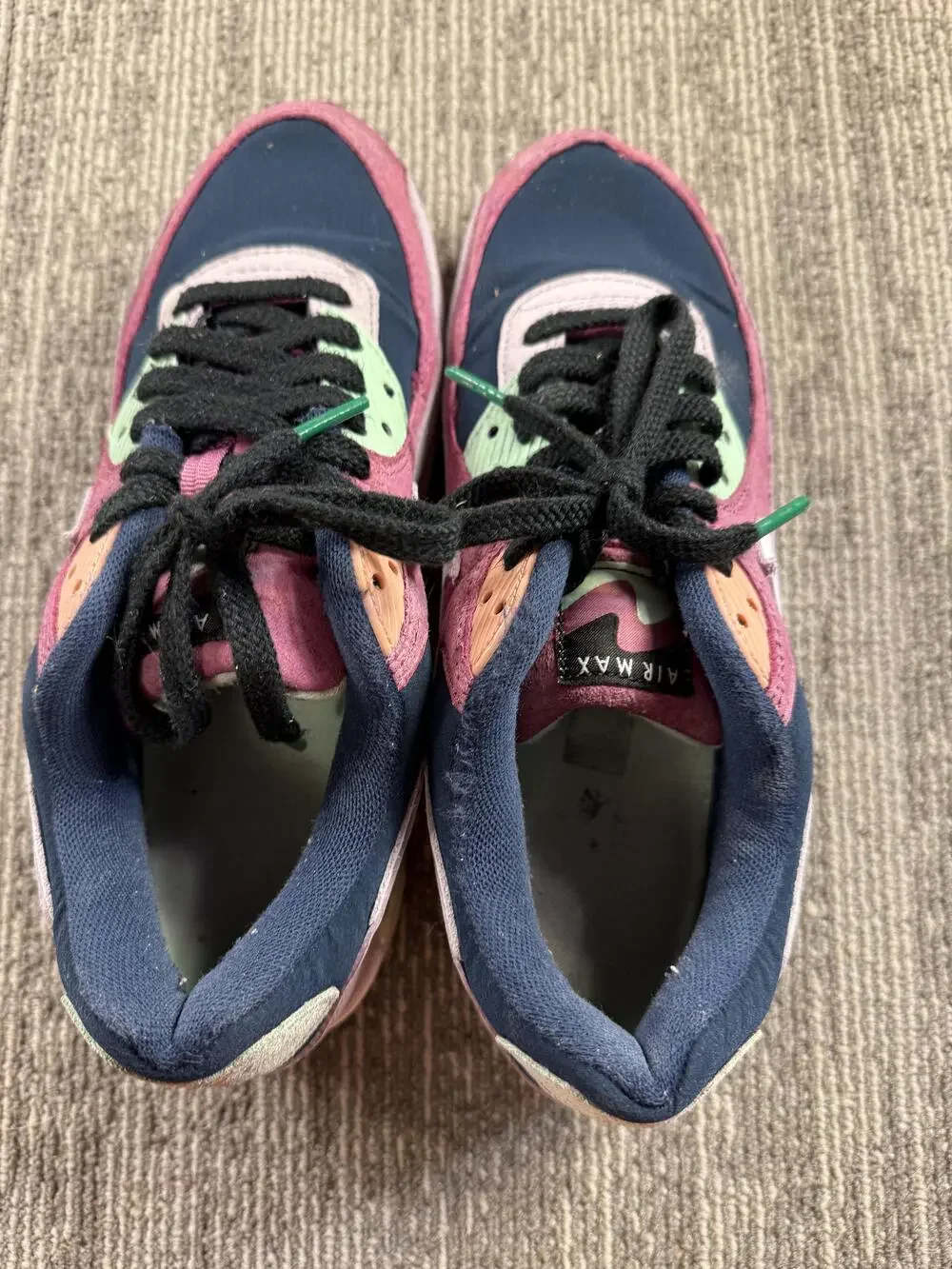 Nike Shoes Mens Size 8.5 Navy Pink Mint Air Max 90 SE Suede Mesh DM0035-500